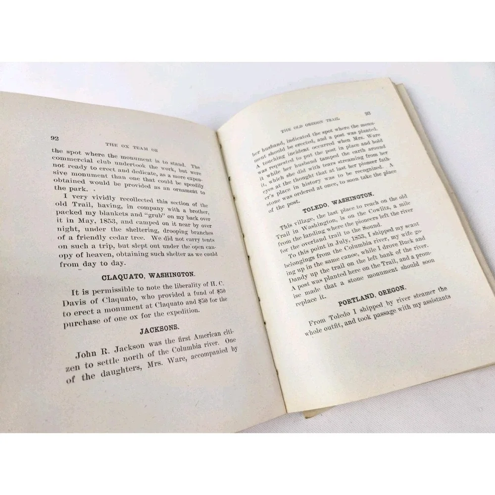 Antique The‎ Ox Team The Old Oregon Trail 1852-1906 by Ezra Meeker Book History